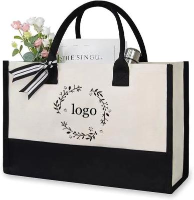 China Shopping Bags Customized Color Large Tote Canvas Bag with Personalised Design Letter for sale