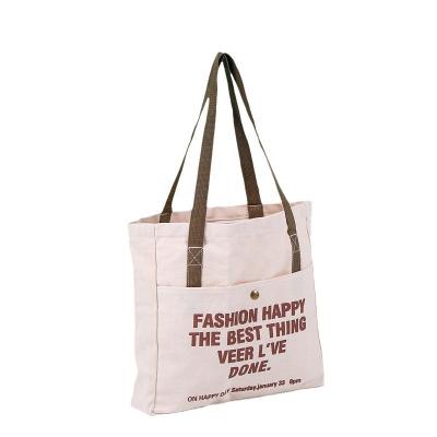 China Letter Pattern Type Washable Canvas Tote Bag Fashionable for Promotion Festival Gift for sale