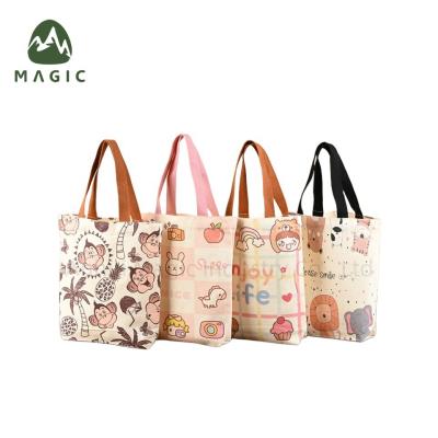 China Custom Logo Color Size Recycled Fabrics Mini Canvas Cotton Tote Bag for Women Kids for sale