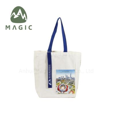 China Handled Style Custom Print Cotton Canvas Tote Bag for Eco-friendly Holiday Gift for sale