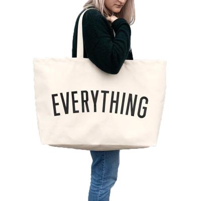 China Oversized Canvas Women Hand Sports Gym Bag Customized Logo 2022 Letter Print Tote Bag for sale