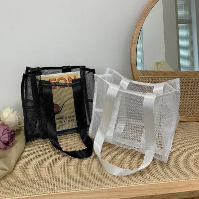 Китай 2022 Customized Fashion Print Large Mesh Tote Bag Женская пляжная сумка с выщелочкой продается