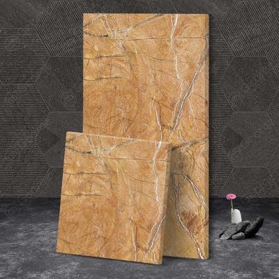 China Modern Wooden Brown Marble And Brown Porcelain Tile 60*60cm for sale