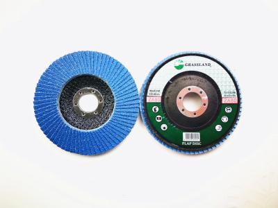 Chine Roue à disque bleue d'aileron de la poussière abrasive 125mm du grain P80 de la zircone VSM à vendre