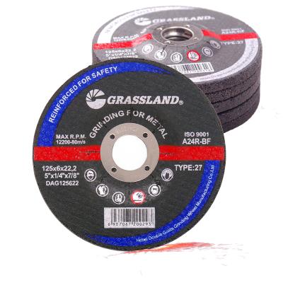 China 125x6.4x22mm En12413 Resin Bonded Grinding Wheel Polishing Carbon Steel for sale