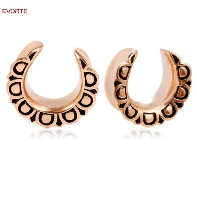 China FASHIONABLE 316L Stainless Steel Earrings Ear Saddle Ear Hanger Ear Plug Tunnel Body Jewelry for sale