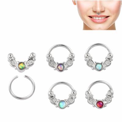 China Environmental Friendly Stainless Steel Nose Ring Goth Punk Lip Ear Ring Piercing Hoop Clip Earrings Body Jewelry For Women Man for sale