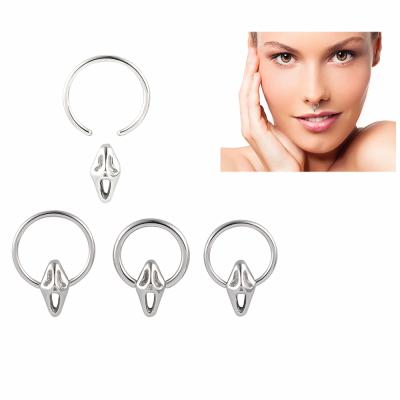 China Environmental Friendly Stainless Steel Nose Ring Goth Punk Lip Ear Ring Piercing Hoop Clip Earrings Body Jewelry For Women Man for sale