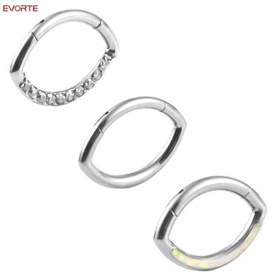 China FASHIONABLE Titanium Zircon G23 Stone Ear Weight Ear Gauges Popular Nose Piercing Tunnels Body Jewelry Earrings for sale