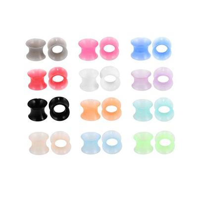 China Environmental Friendly Colorful Flexible Silicone Ear Plugs Gaues Flesh Tunnels Ear Earlets for sale