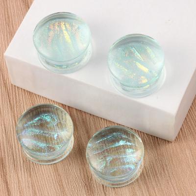 China Cute Factory Handmade Glass Ear Measures Plugs Ear Expander Weights Flesh Tunnels Body Piercing Jewelry for sale