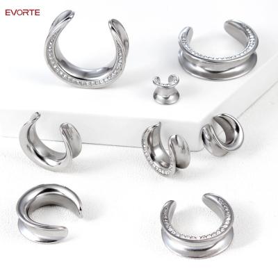 China CLASSIC 316 L Stainless Steel Ear Gauges Plugs Flesh Tunnels Body Jewelry Ear Saddle Ear Piercing Weights for sale