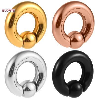 China CLASSIC circle with extension 316 L stainless steel ear stud gauges weight flesh tunnels body piercing jewelry for sale