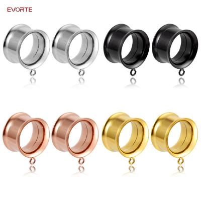 China CLASSIC DIY 316L Stainless Steel Ear Weights Ear Plug Flesh Tunnels Body Piercings Jewelry With Dangle for sale