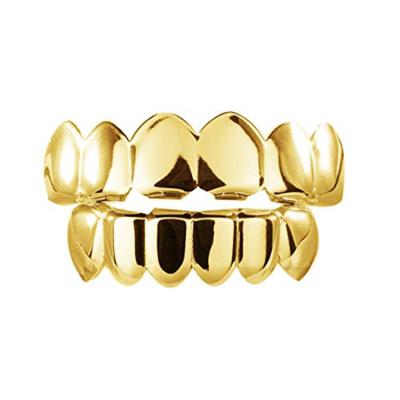 China Environmental Friendly Factory Wholesale Custom Teeth Grillz Gold For Upper Mouth Bottom Hip Hop Teeth Grillz for sale