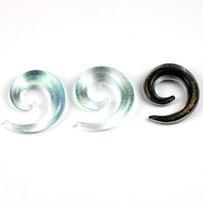 China Customized Glass Measurements FASHIONABLE Snail Ear Plugs Ear Expander Weights Flesh Tunnels Body Piercing Jewelry for sale