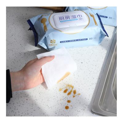 China OEM ODM Eco - Friendly Wet Wipes Supplier Customized 80 Pcs Nonwoven Kitchen Cleaning Wipes for sale