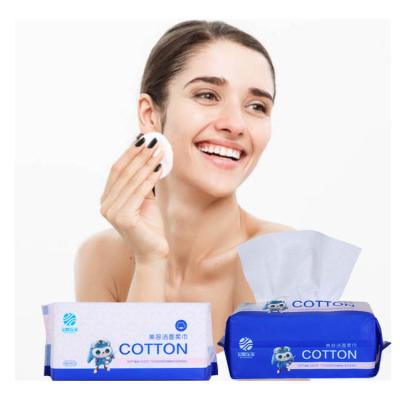 China Soft Comfortable Disposable 100% Cotton Cloth Pure Cotton Facial Tissue Eco-friendly Soft Dry and Removable Face Makeup Towel Cleaning Cloth for sale