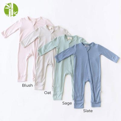 China High Quality Breathable Baby Romper Baby Clothes Baby Zipper Romper Clothes Factory Manufacturer Bamboo Fiber Full Knitted Summer Unisex for sale