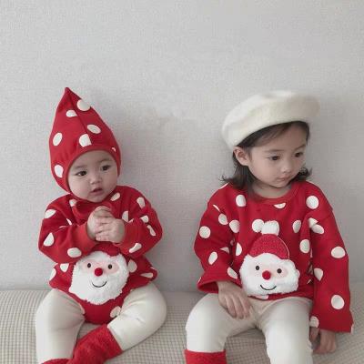 China Cute Snowman Love Romper New Year Baby Fleece Overalls Christmas Spring Festival Baby Romper Breathable Baby Romper for sale