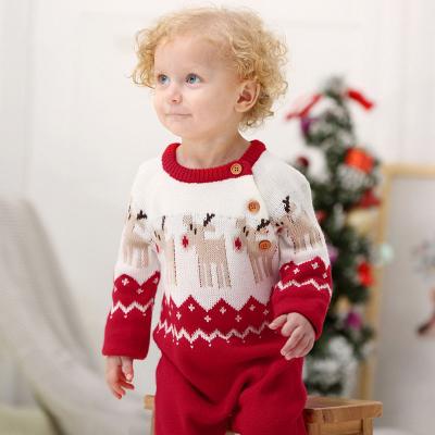 China Wholesale High Quality Breathable Baby Boy Romper Baby Knitted Christmas Clothes Striped Baby Lovely Romper Fits For Girl Boy for sale