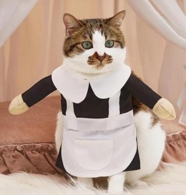 China Fashion pet Halloween costume dog/cosplay costume waiter cat clothing funny pet cosplay for sale