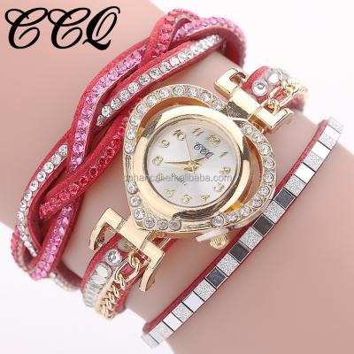 China Wholesale CCQ Women's Watches Fashion Women's Watch Women's Love Heart Bracelet Clock Relogio Feminino Hot Selling for sale