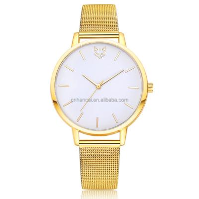 China Non-Specific Women Fashion Gold Fox Business Luxury Ladies Watch Mesh Strap Sport Casual Women Wristwatch Dress Watch for sale