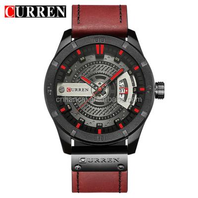 China CURREN 8301 men's top luxury date display men's watch men's quartz wristwatches creative leather relogio masculino for sale