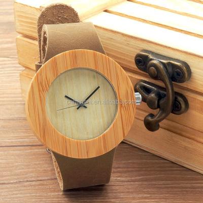 China Mens or Womens Band Non-Specific Antique Genuine Leather Wood Watches With Custom Case And Strap Show Bamboo Wooden Watches Or In Stock for sale