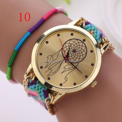 China Unspecified Handmade Braided Lady Quarzt Elephant Strap Wristwatches Women's Dreamy Colored Watch Women Shell Watch for sale