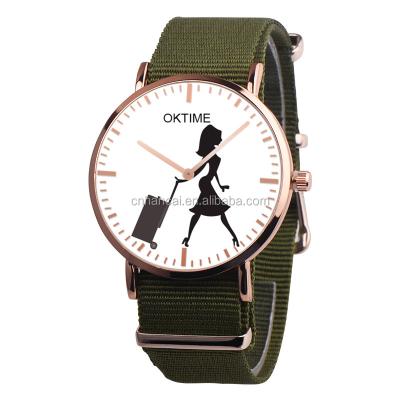 China Quartz Ladies Wristwatch Fashion Women Design Simple Casual Slim Colorful Band Dial Female Canvas Analog Clock Relogio Feminino for sale