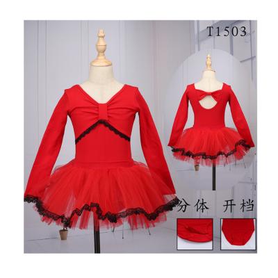 China Soft. Comfortable. Wholesales Breathable Cotton Long Sleeve Outfit Dance Dress Girls Dancing Ballet Skirt for sale