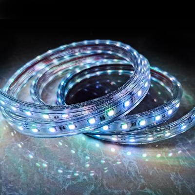 China Outdoor Lighting Outdoor Lighting Cable Led Strips SMD5050 RGB 60leds/m 110V/220V High Voltage With Waterproof IP68 for sale