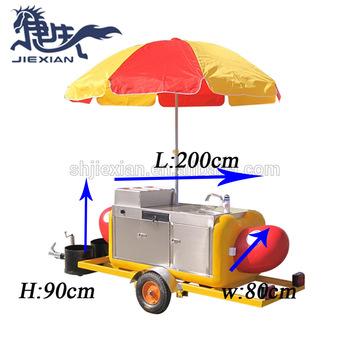 China Factory JX-HS230 Shanghai gas hot dog cart vegetable processing mini jiexian hot dog cart for sale hot dog food cart for sale