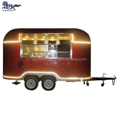 China Mobile vegetable processing factory mobile breakfast bbq grilled food cart /wooden food truck trailer for sale for sale