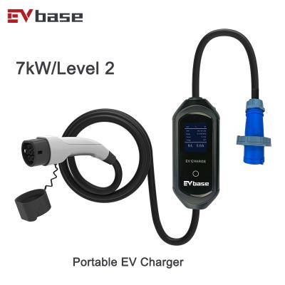 China EVbase China-chic New Factory EV Charger Level 2 Ev AC Charger Direct Home Type - 2 IEC62196 Type 1 J1772 3.5KW EV Portable Charger 7KW for sale