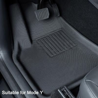 China High Quality Easy Clean Car Foot Pads Easy To Clean Auto Interior Floor Cover Car Non-Slip Mats For Tesla Model Y 2020 2021 for sale