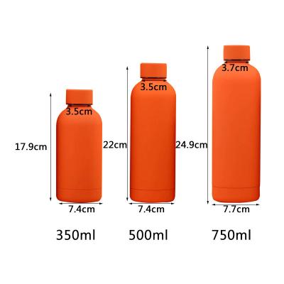 China Sustainable 500ml 750ml Sports Stainless Steel Vacuum Cup Insulated Small Mouth Drink Water Bottle With Custom Logo for sale