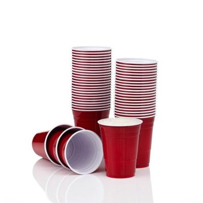 China Wholesale stocked for graduation party wedding bar ping pong game plastic cup reusable 500ml red cup for sale