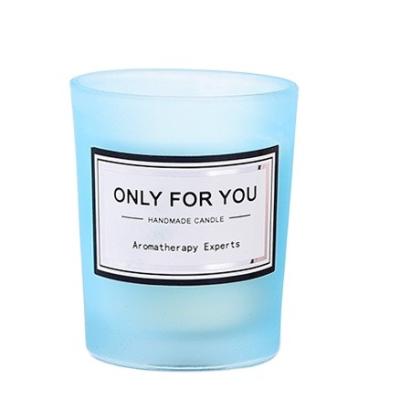 China Birthdays Blue Bellflower Luxury Candle Personalized Private Label Jar Soy Wax Scented Candles Aromatherapy 10 Hour Pillar for sale