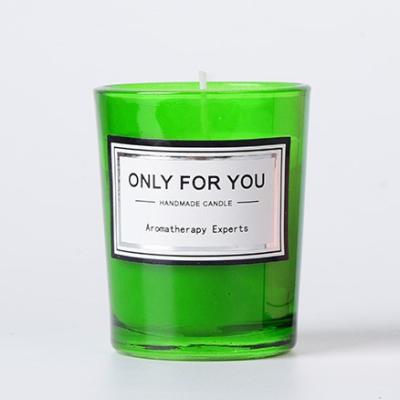 China Birthdays Wholesale Jasmine and Mint Scented Aromatherapy Candles Soy Wax Glass Jar Boxed Scented Candle for sale