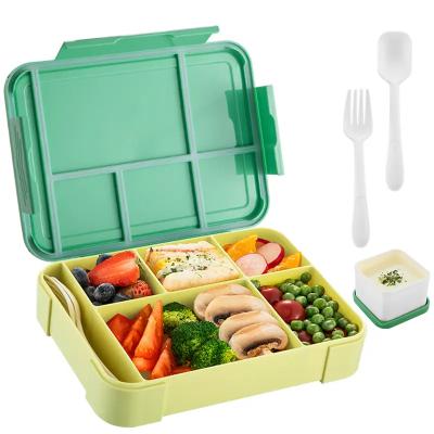 China Fresh Keeping Personalized Rectangle Lunch Box With Dividers BPA Free Custom Printed Portable Plastic Kids Bento Lunch Box for sale