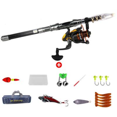 China Outdoor Sports Fishing Haroi Hot Selling Success Spinning Telescopic Fishing Rod And Reel Combo With Fishing Bag Lures Hooks Reel for sale