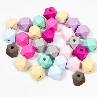 China Wholesale Bulk Europe Hexagon Beads Letter DIY Organic Geometric Colorful Wooden Jewelry Making Crafts Natural Set for sale