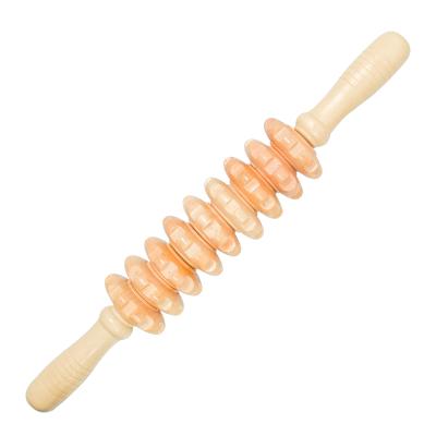 China Portable Removable Handheld Wooden Body Roller Massager For Muscle Pain Relief for sale