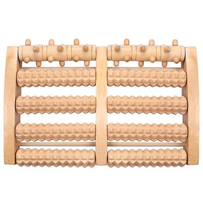 China Natural Comfortable Wooden Foot Massager Dual Tool Foot Massager Roller Therapy Wooden Roller for sale