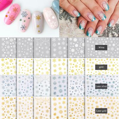 China 2021 Wholesale Custom Nail Art 3D Christmas Snowflake Nail Stickers Easy Use For DIY Nail Art for sale