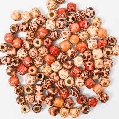 China Natural Craft Eco-Friendly Wholesales 12mm Big Round Pony Hair Loose Wood Beads Colored For Braids Diy Jewelry Making for sale