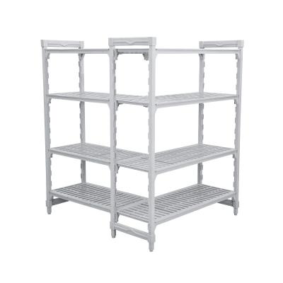 China Eco-friendly Stable Reliability Non-toxic Tasteless Easy Adjust High Load 4 Layer Plastic Storage Shelf Industrial Warehouse Rack Shelving for sale